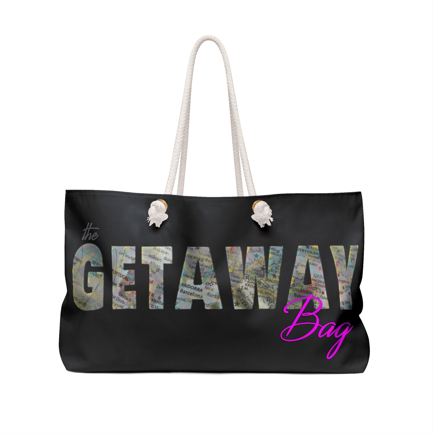 The Getaway Weekender Bag Featuring U.S. Locations (BLK)